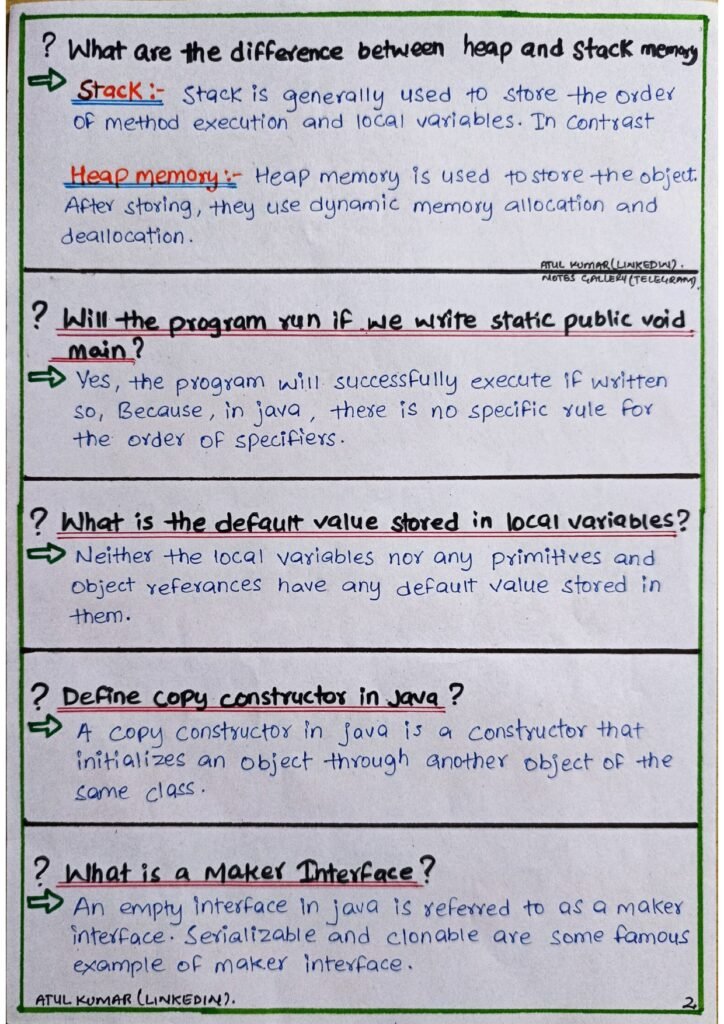 Java Interview Questions and Answers Handwritten page 0002