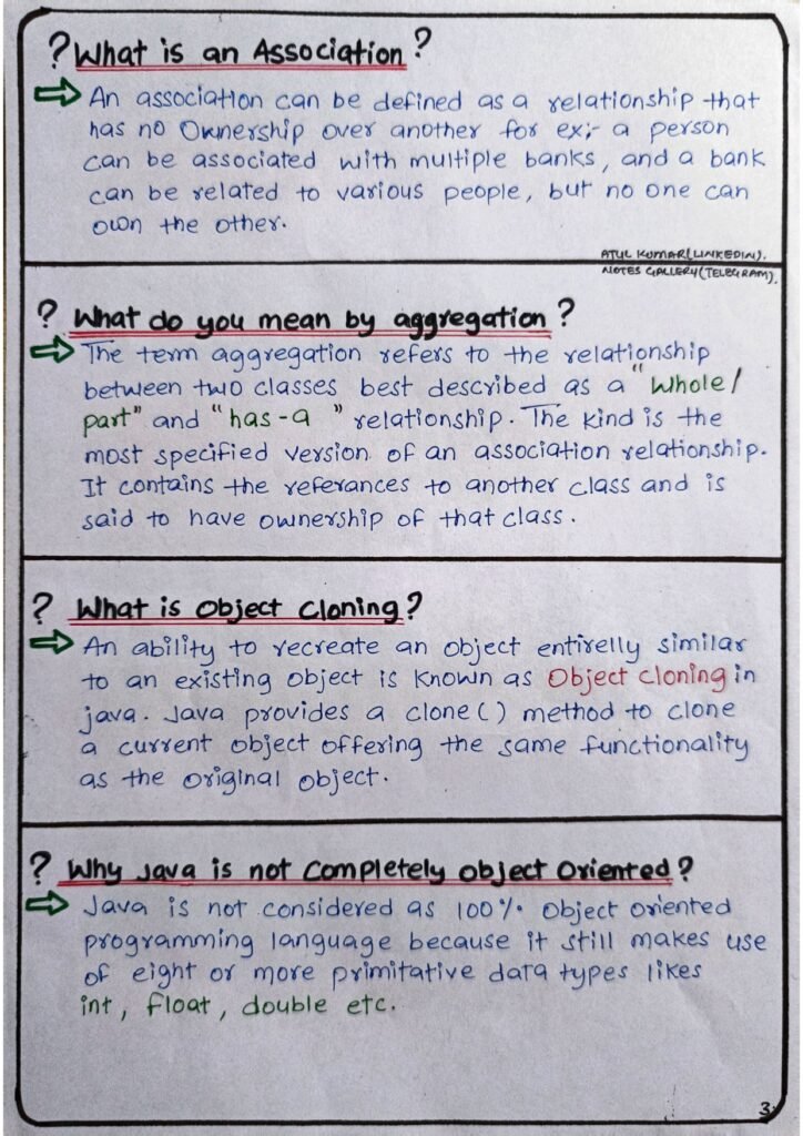 Java Interview Questions and Answers Handwritten page 0003