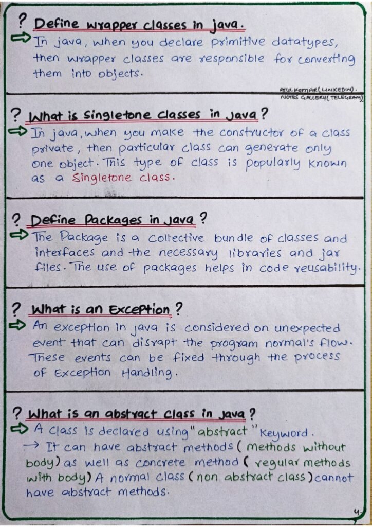 Java Interview Questions and Answers Handwritten page 0004