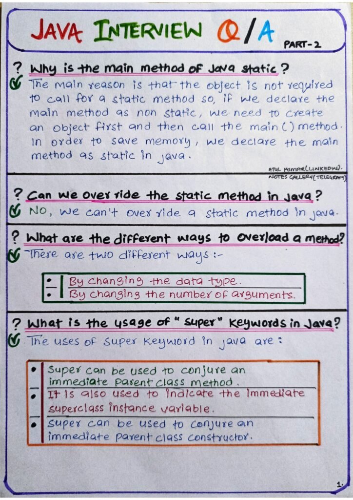 Java Interview Questions and Answers Handwritten page 0006