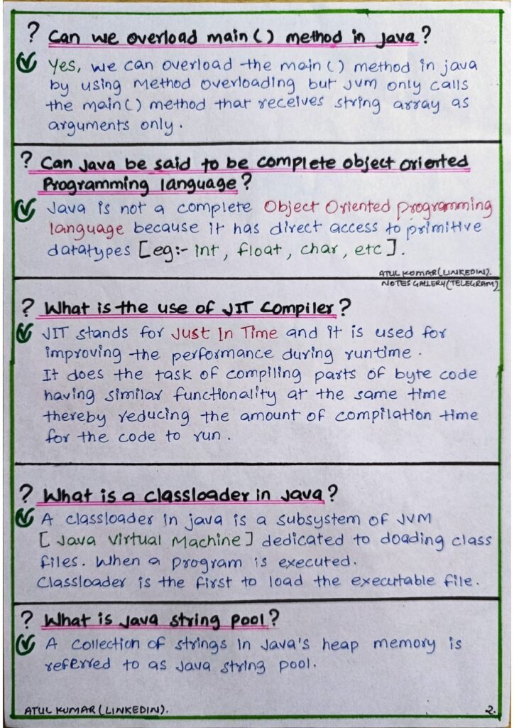 Java Interview Questions and Answers Handwritten page 0007