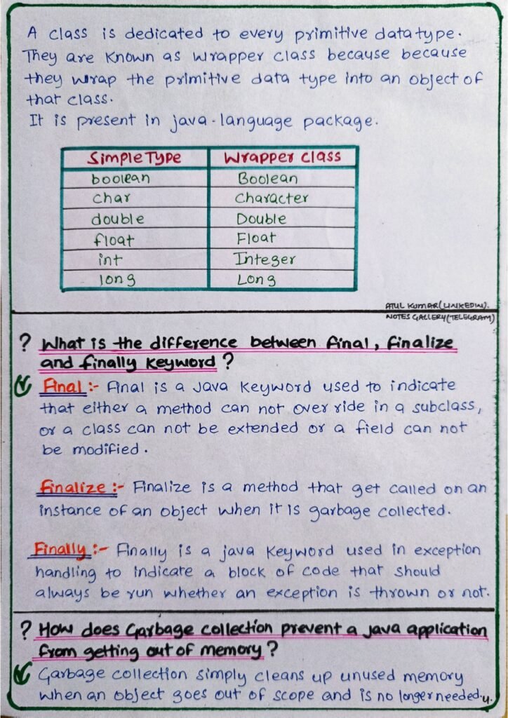 Java Interview Questions and Answers Handwritten page 0009