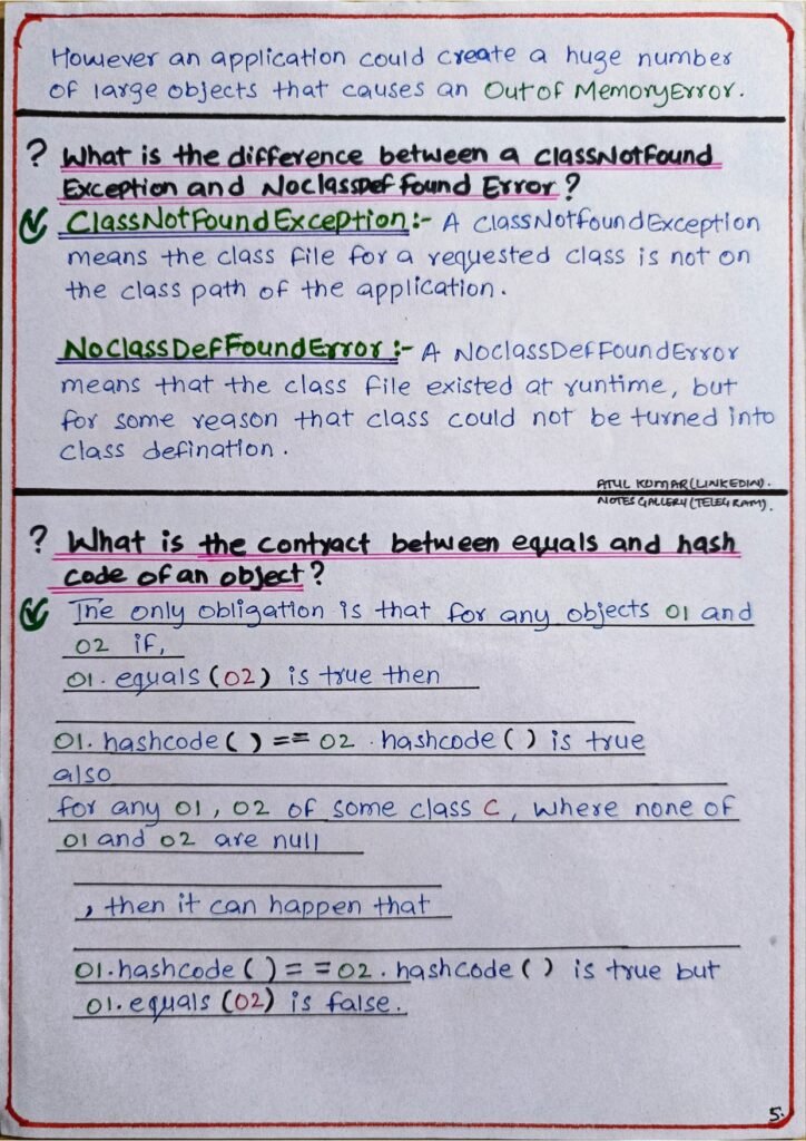 Java Interview Questions and Answers Handwritten page 0010