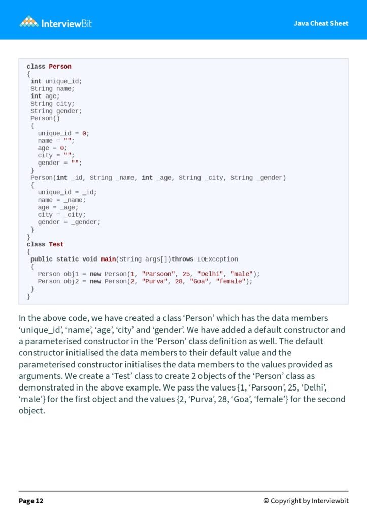 Java cheat sheet page 0013