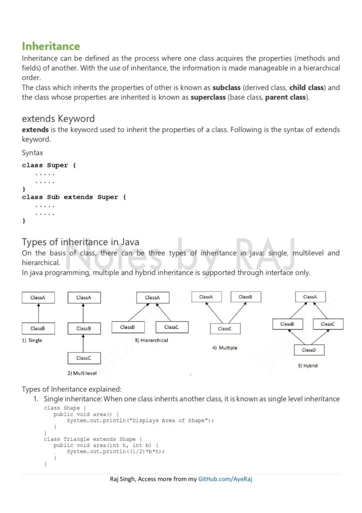 OOP in Java Full Notes page 0003