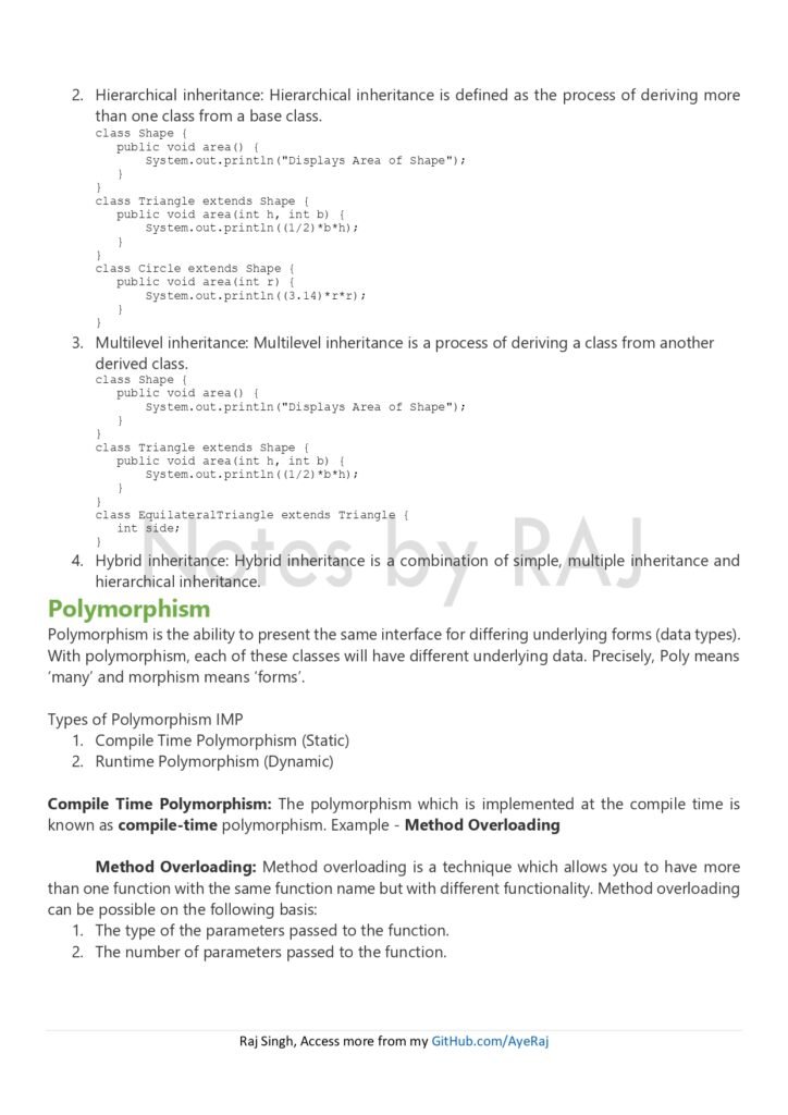 OOP in Java Full Notes page 0004