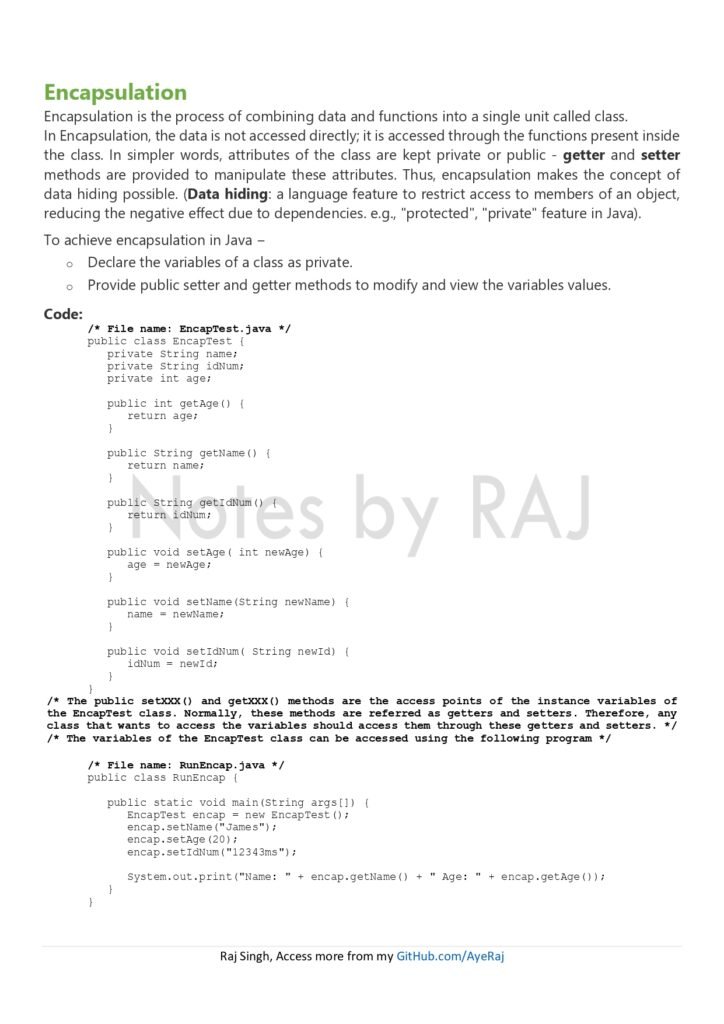 OOP in Java Full Notes page 0007