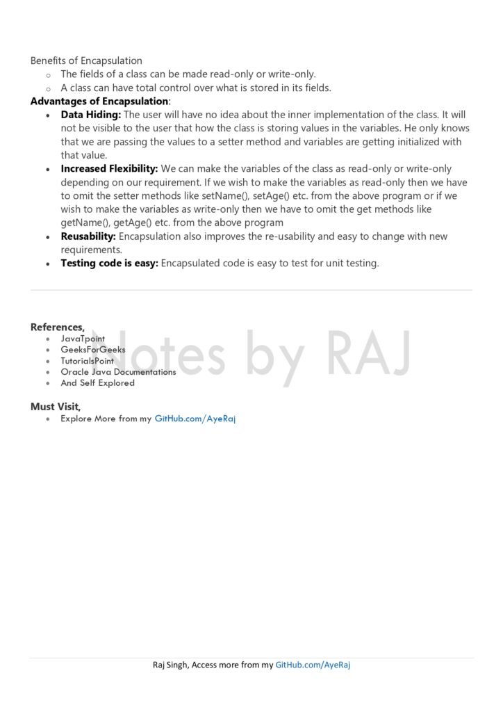 OOP in Java Full Notes page 0008