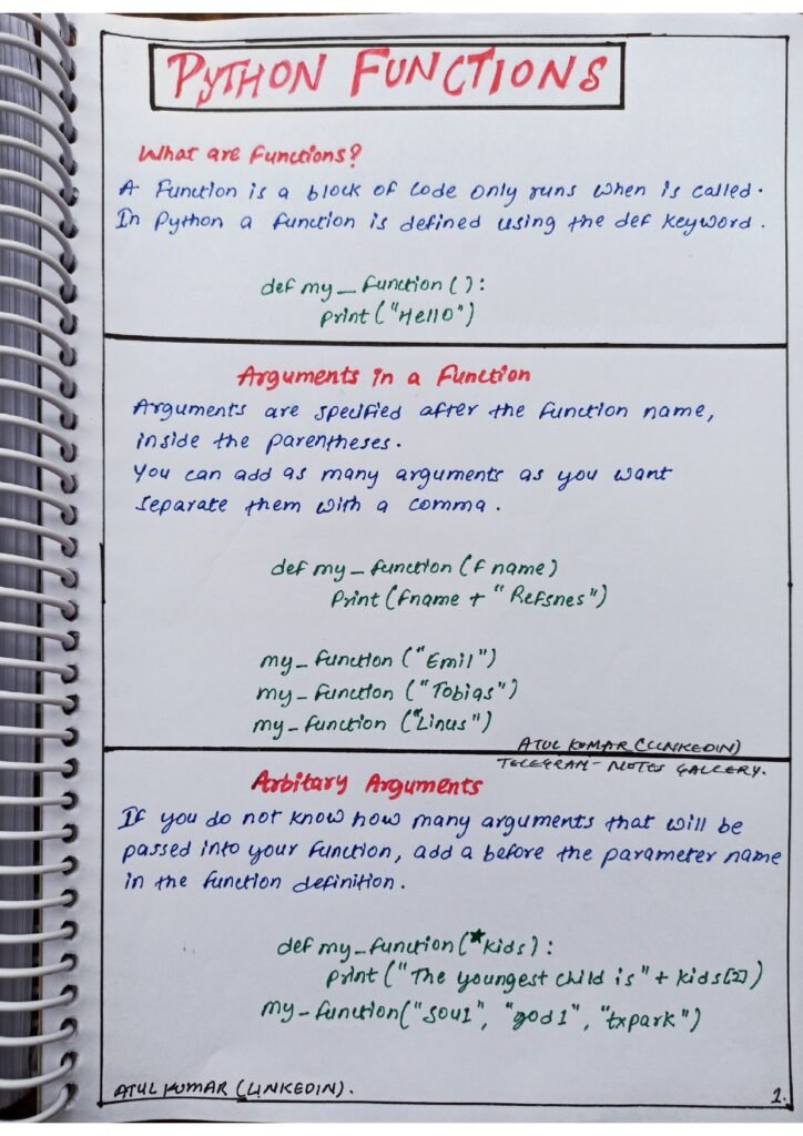 OOPS in Python Handwritten Notes page 0009