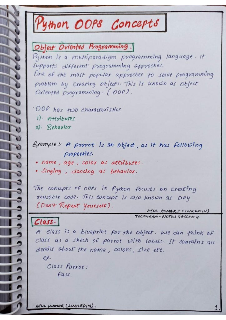 The Full Python Handwritten Notes page 0003