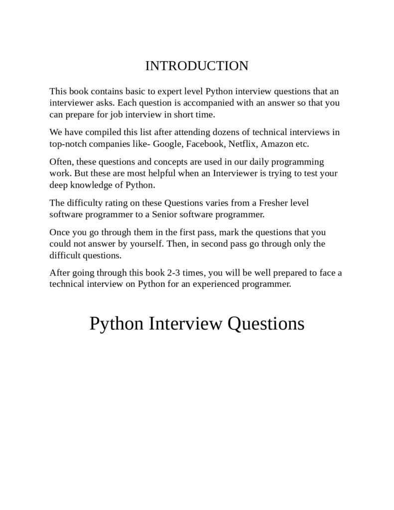 Top 50 python Interview Questions and answers page 0005