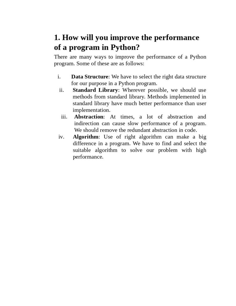 Top 50 python Interview Questions and answers page 0006