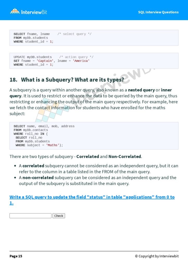 66 SQL Interview Questions page 0010