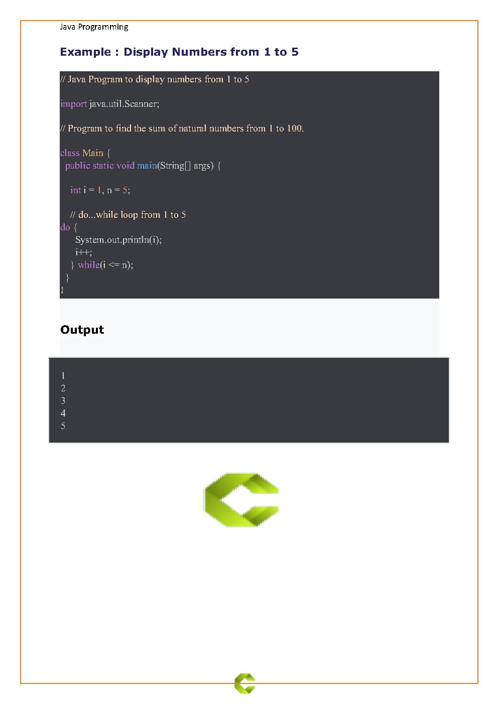 Looping Statement In Java Pdf Connect Programming