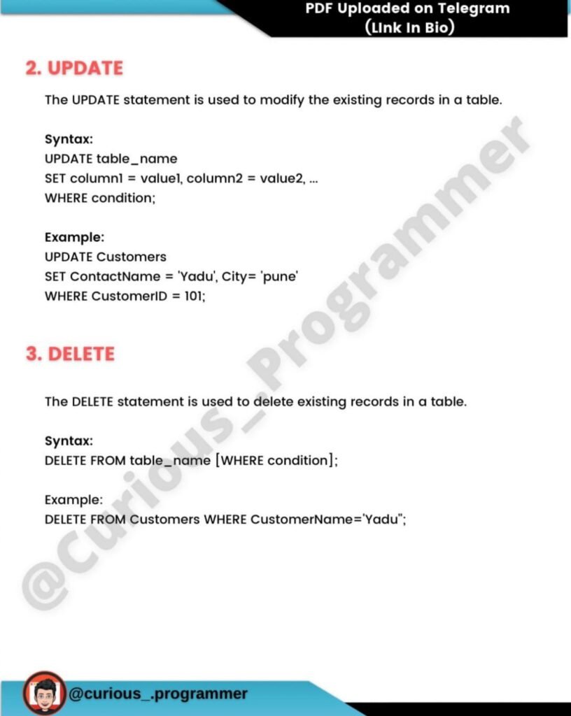 SQL Short Notes Simple Style page 0006