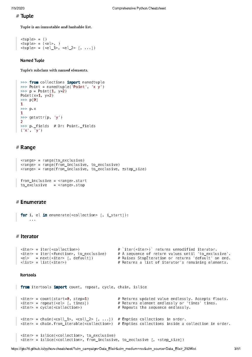 Comprehensive Python Cheatsheet Connect Programming