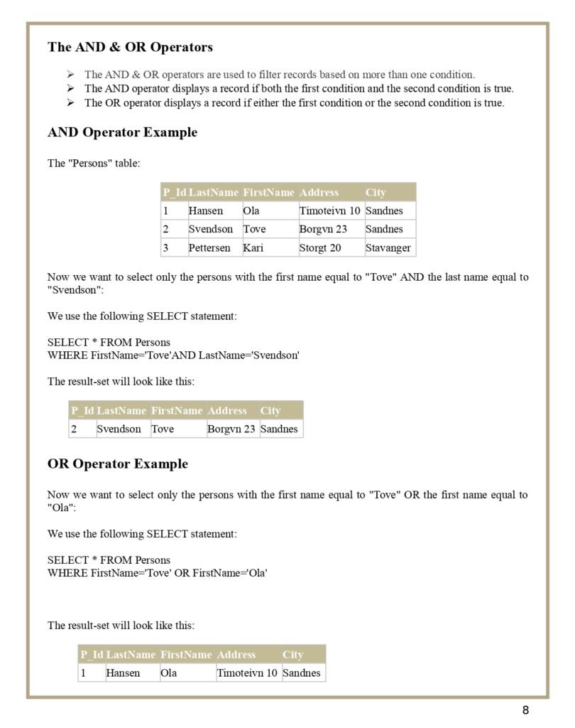 SQL Basics and Advanced PDF 8 SQL Basics and Advanced PDF page 0008