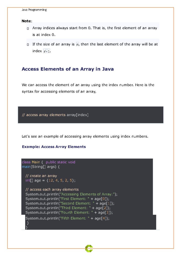 Array in Java Page5
