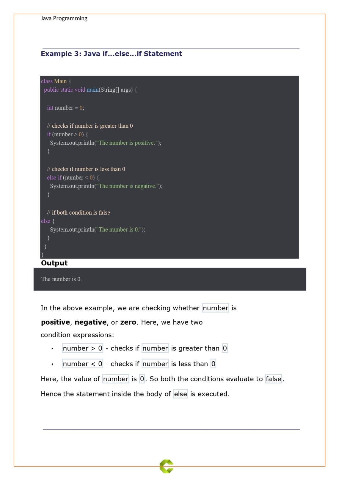 Java Tutorial – Conditional Statement (PDF) – Connect 4 Programming
