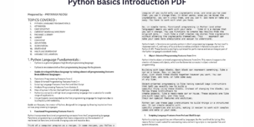 Python Basics Introduction PDF - Connect 4 Programming