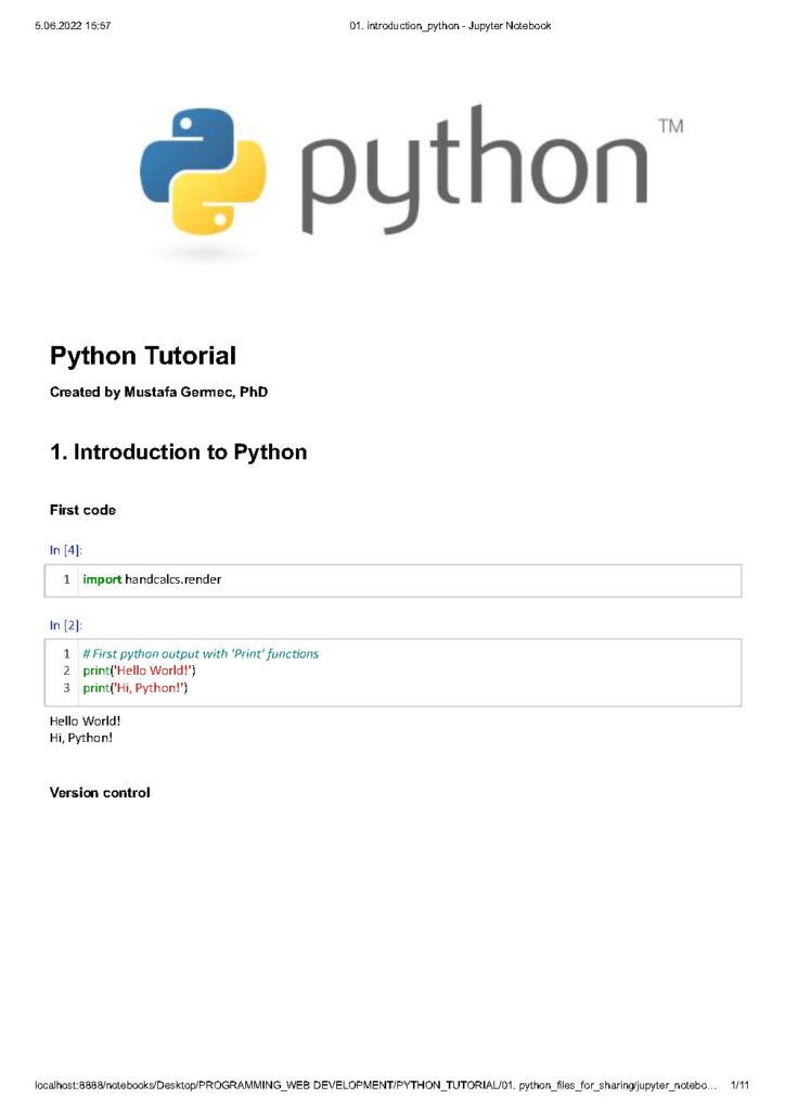 Python Tutorial Codes PDF