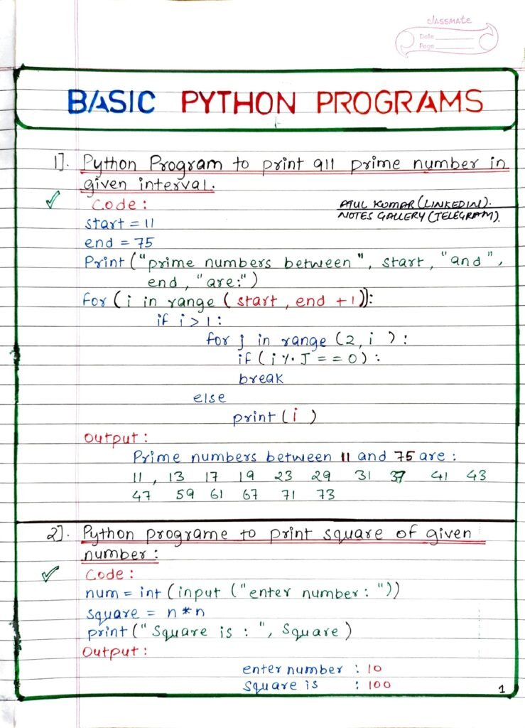 Basic Python Programs page 0001