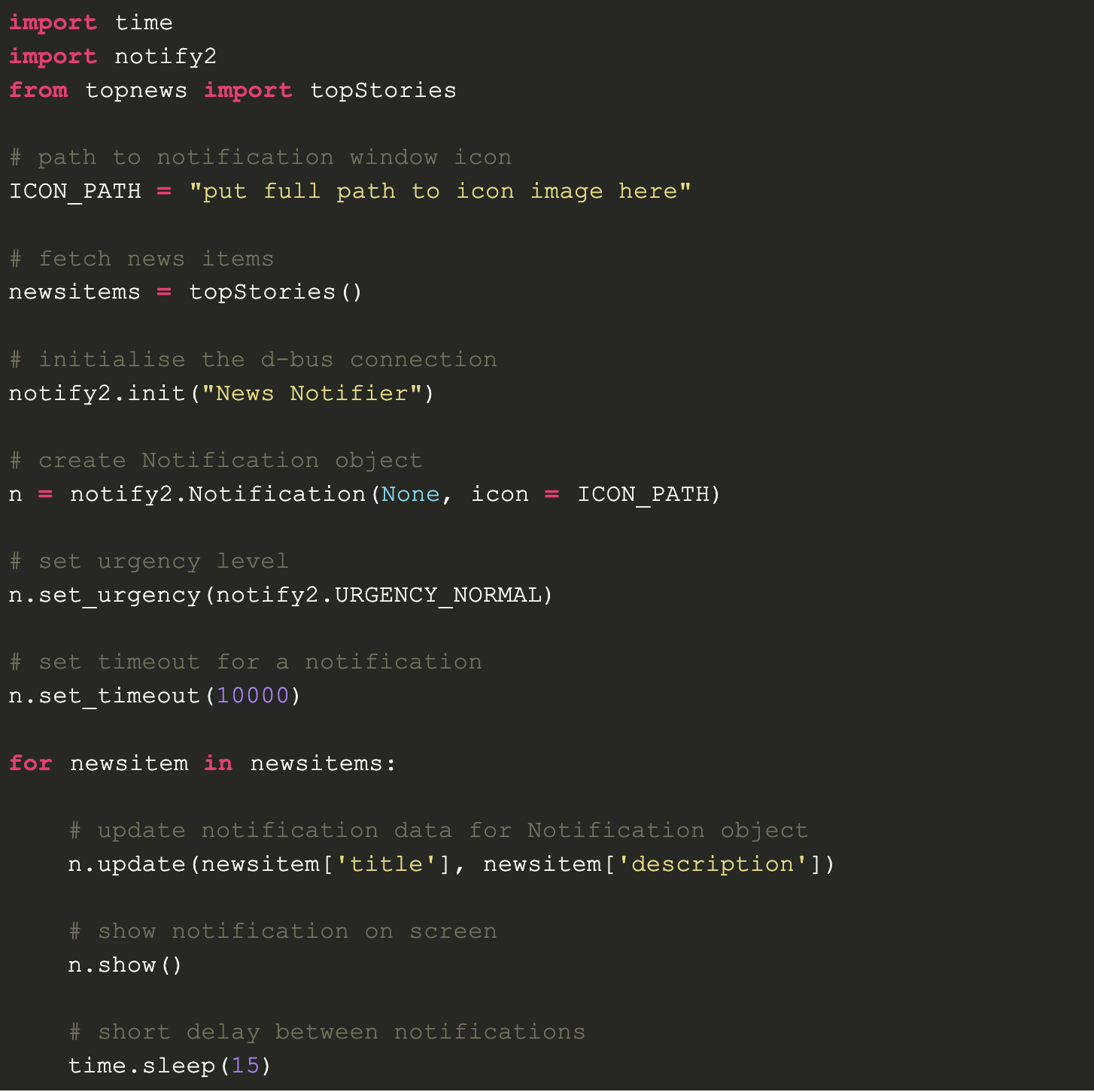 Desktop Notifier in Python – Connect 4 Programming