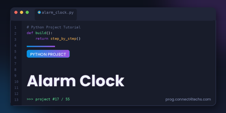Alarm Clock Python project tutorial