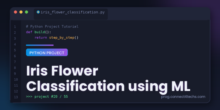 Iris Flower Classification using ML Python project tutorial