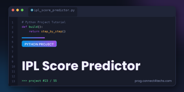 IPL Score Predictor Python project tutorial