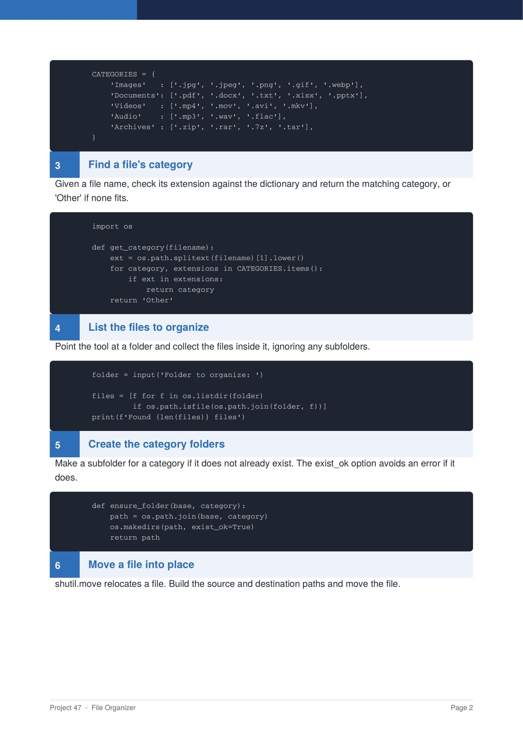 File Organizer Py Project Guide - Connect 4 Programming