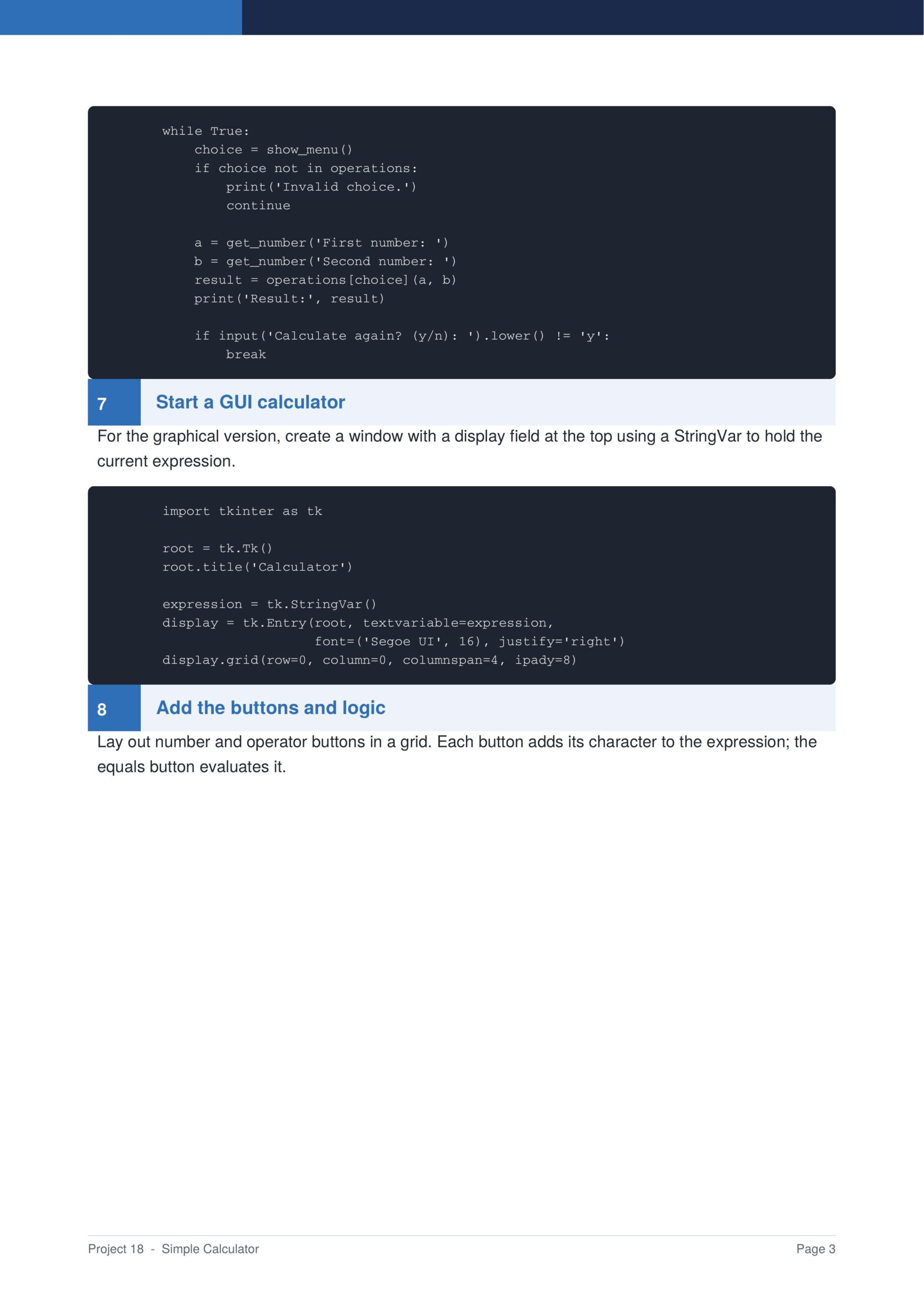 Simple Calculator Py Project Guide - Connect 4 Programming