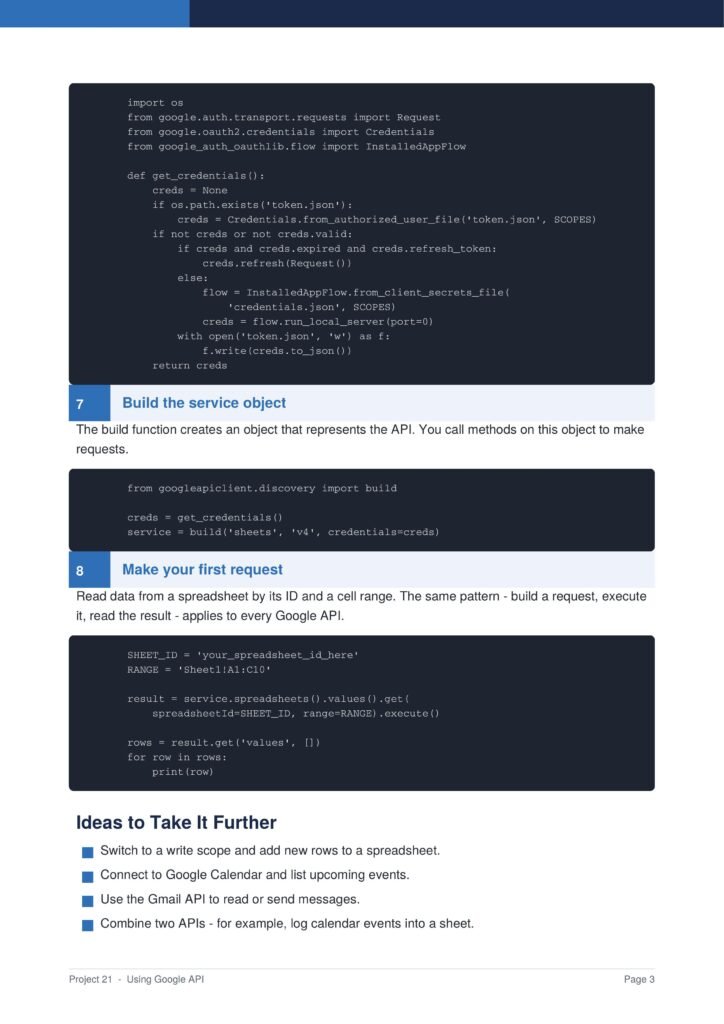 Using Google API Py Project Guide 3 - Connect 4 Programming